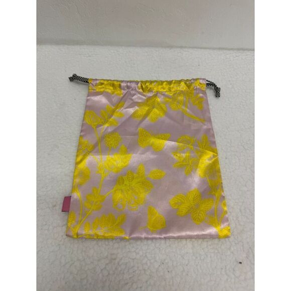 Ipsy‎ July 2023/2024 Glam Pink Yellow Floral Pattern Drawstring Cosmetic Bag - Picture 2 of 3